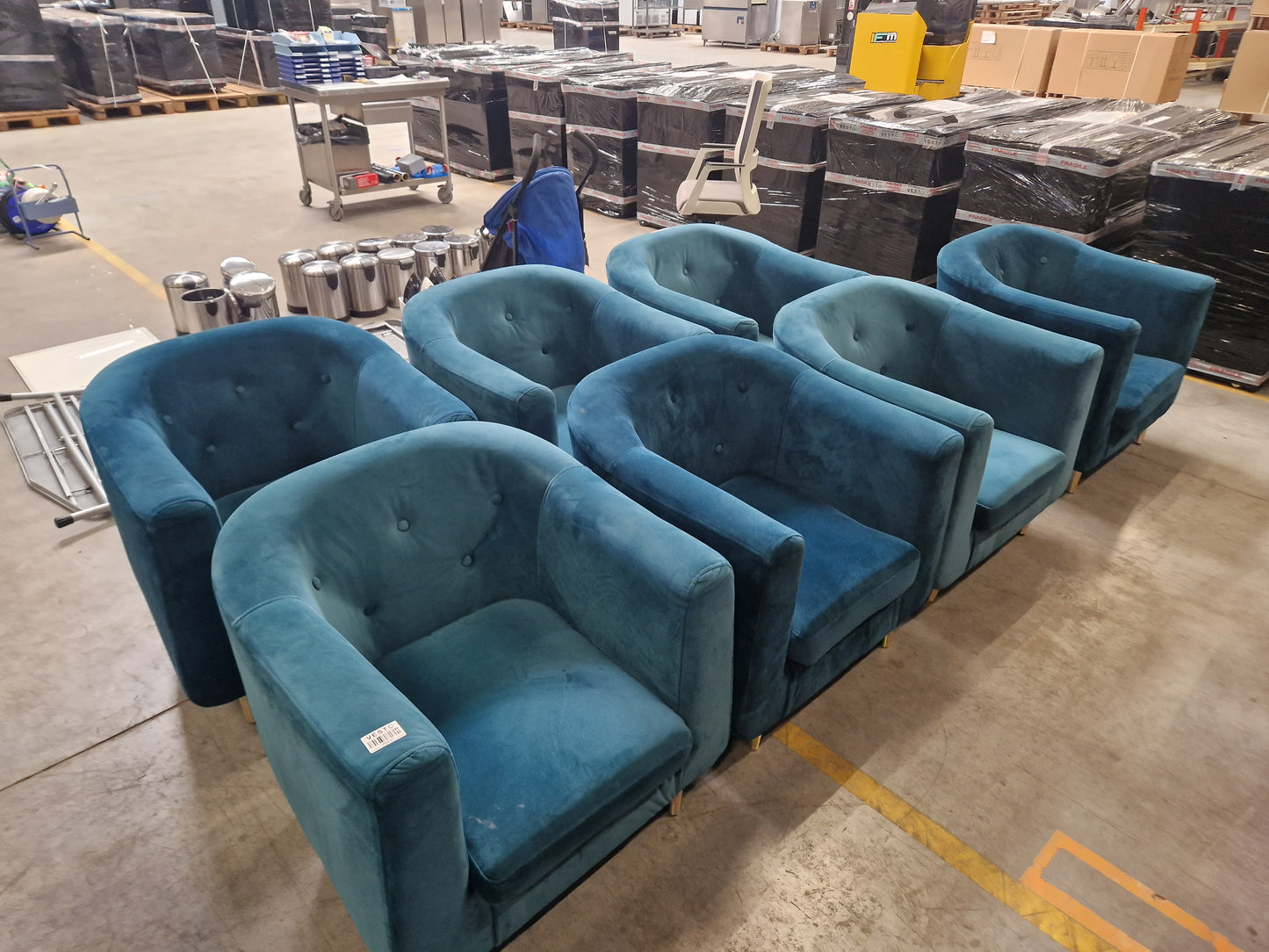 Fauteuil L75xl62xh70 Velours Bleu