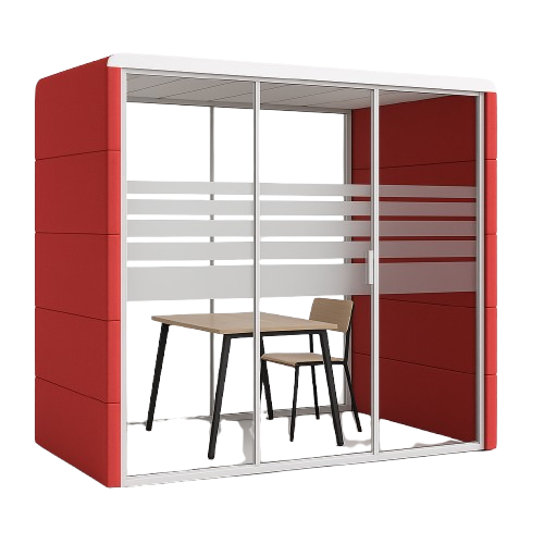 Cabine acoustique 4-5 places OrangeBox Air 25 Rouge