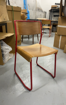 Chaise Bois et Métal Rouge