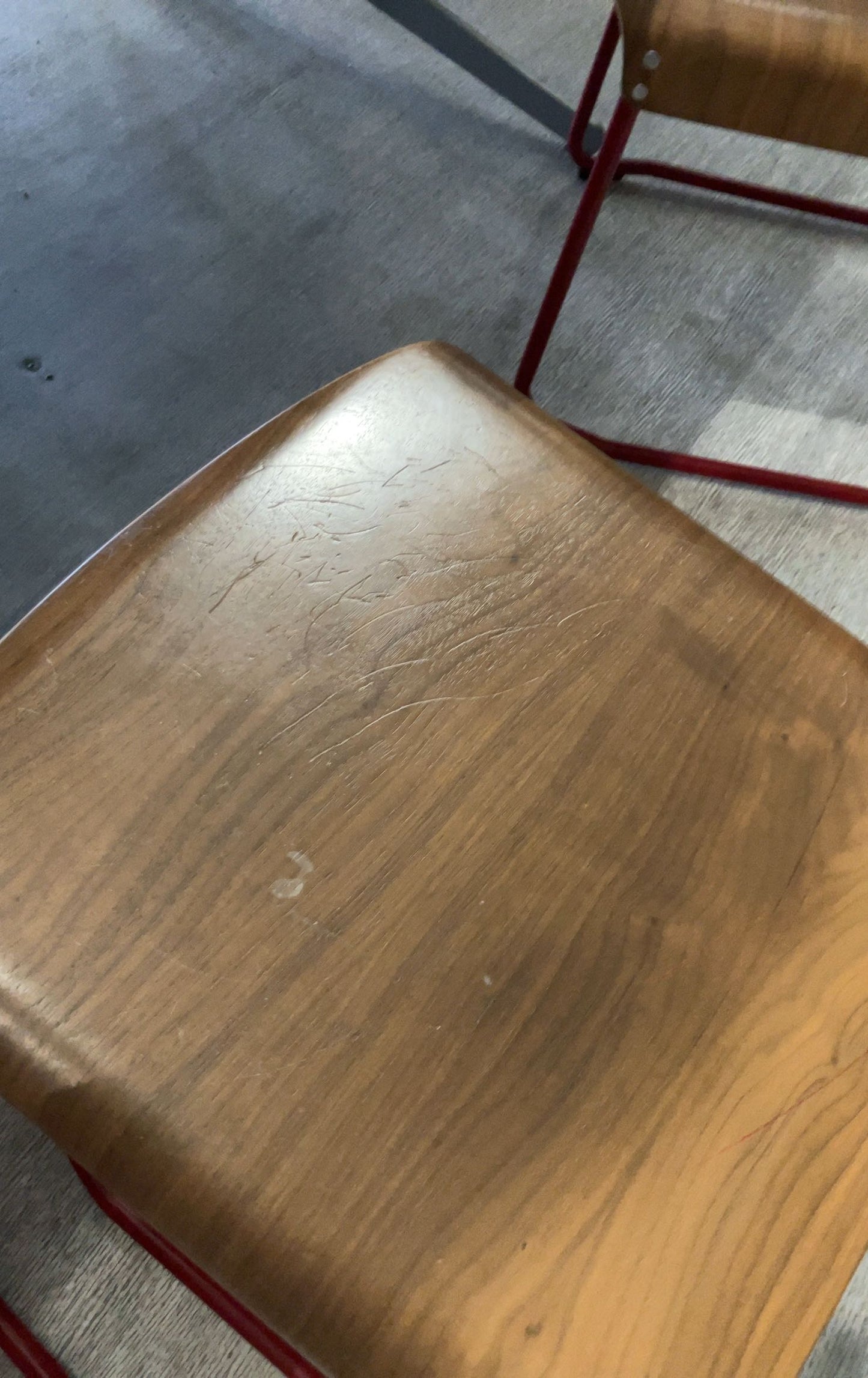 Chaise Bois et Métal Rouge