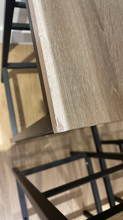 Chaise/tabouret haut en métal et bois