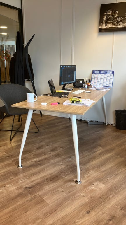 Bureau de direction en bois et métal 200x80 cm