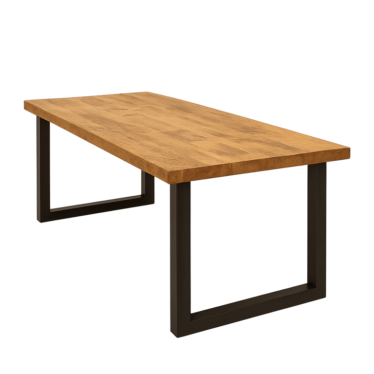 Table de réunion rectangulaire en bois et métal