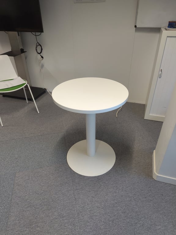 Table de réunion ronde en mélaminé et métal