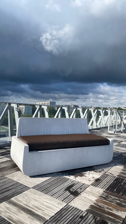 Mobilier d'extérieur en plastique et tissu