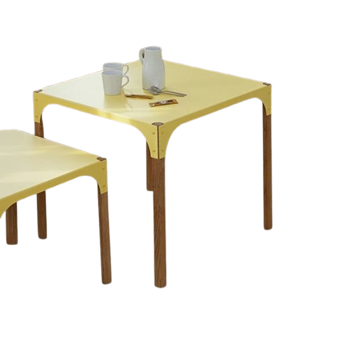 Tables gigognes Pop-Up L50xl50xh45 Jaune/Bois