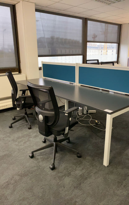Bench 4 places Bureau Multiposte L280xl170 - Gris Mélaminé
