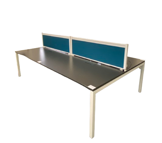 Bench 4 places Bureau Multiposte L280xl170 - Gris Mélaminé