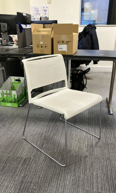 Chaise Wilkhahn Blanche en Tissu et Métal