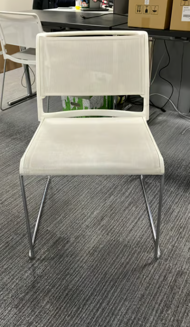 Chaise Wilkhahn Blanche en Tissu et Métal
