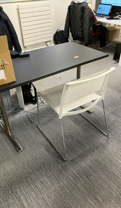 Chaise Wilkhahn Blanche en Tissu et Métal
