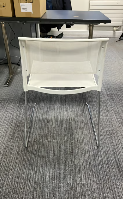 Chaise Wilkhahn Blanche en Tissu et Métal