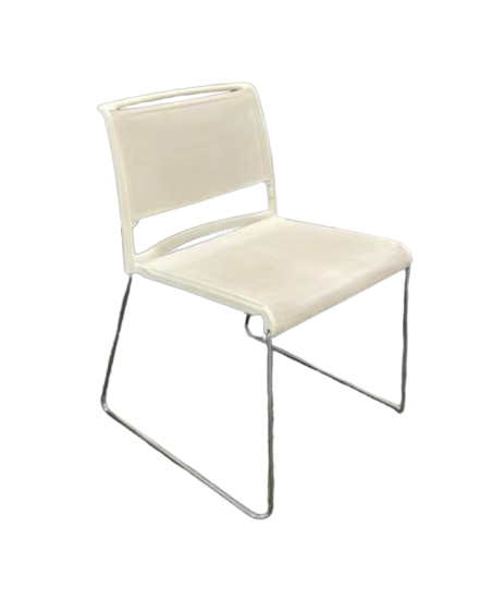 Chaise Wilkhahn Blanche en Tissu et Métal