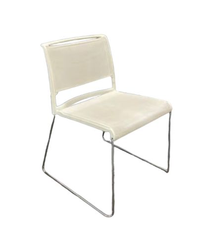 Chaise Wilkhahn Blanche en Tissu et Métal