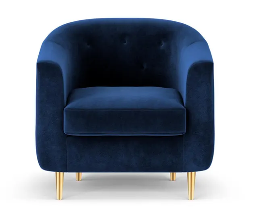 Fauteuil L75xl62xh70 Velours Bleu