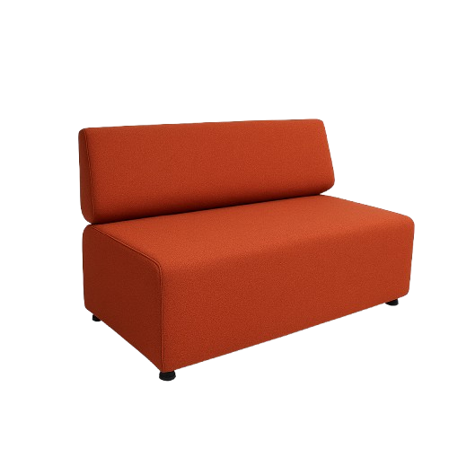 Banc Cascando Tissu Orange et Pieds Blancs