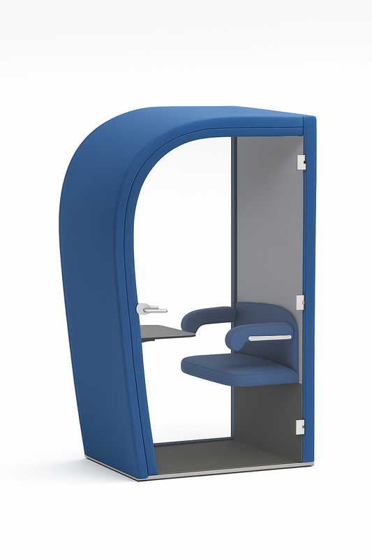 Cabine acoustique en tissu bleu