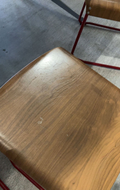 Chaise Bois et Métal Rouge