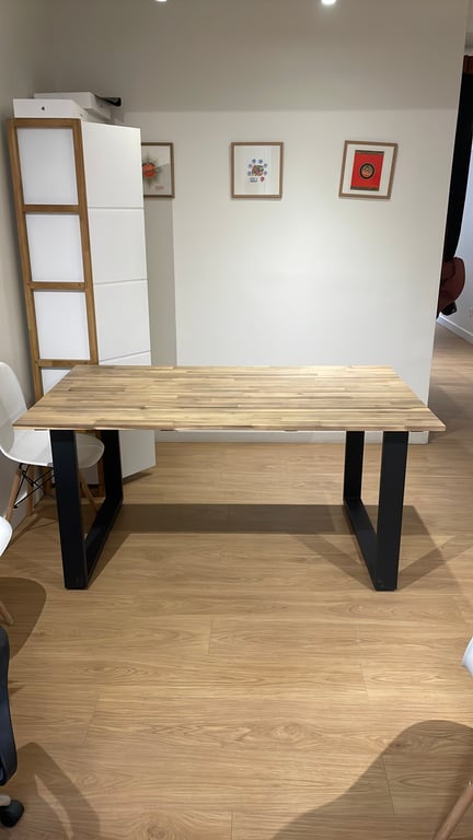 Table de réunion rectangulaire en bois et métal