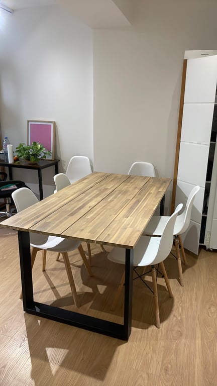 Table de réunion rectangulaire en bois et métal