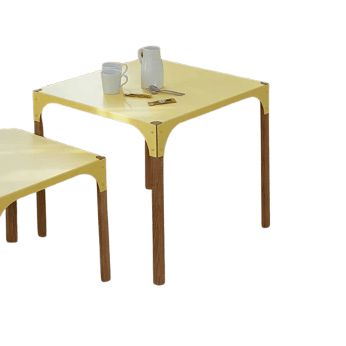 Table basse rectangulaire en bois et métal