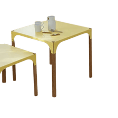 Table basse rectangulaire en bois et métal