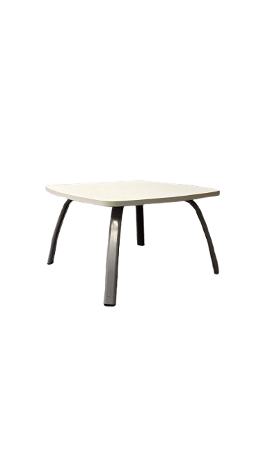 Table basse rectangulaire en mélaminé et métal