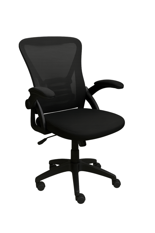 Fauteuil de bureau en résille avec roulettes et rotation d'assise