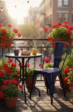 Chaise d'extérieur en métal Dark Blue