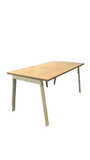 Bureau droit en bois et métal, modèle 160-80