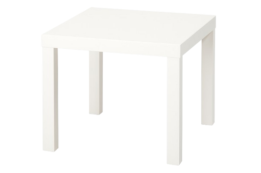 Table basse rectangulaire en mélaminé blanc