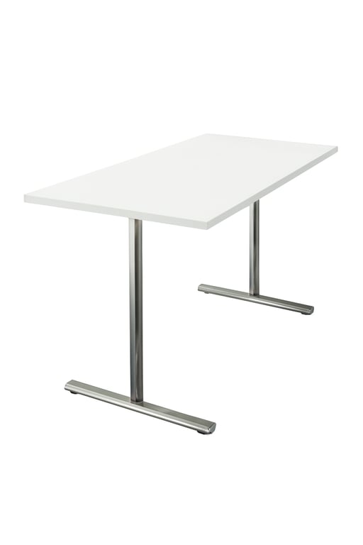 Bureau droit 140x70 cm avec plateau en mélaminé et pieds en métal