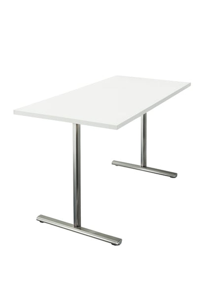 Bureau droit 140x70 cm avec plateau en mélaminé et pieds en métal