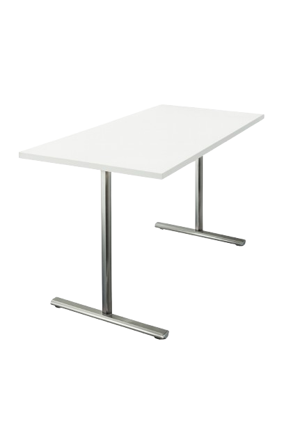 Bureau droit 140x70 cm avec plateau en mélaminé et pieds en métal