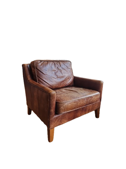 Fauteuil en cuir avec accoudoirs