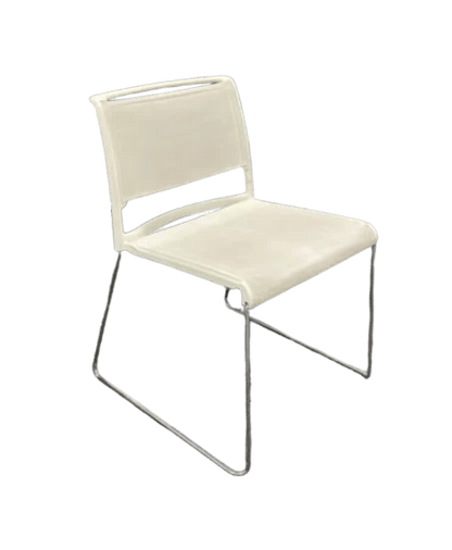 Chaise de cafétéria en métal et résille