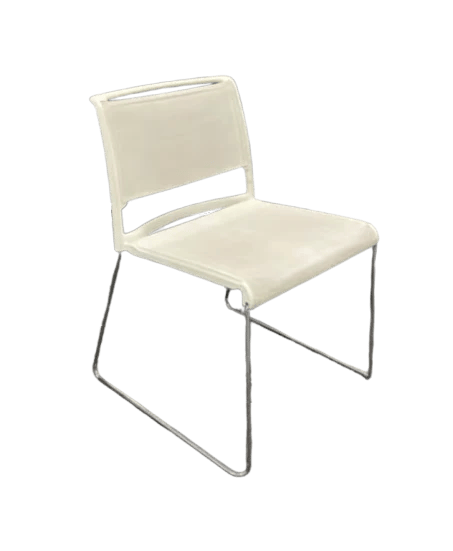 Chaise de cafétéria en métal et résille