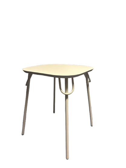 Table d'extérieur rectangulaire en métal blanche