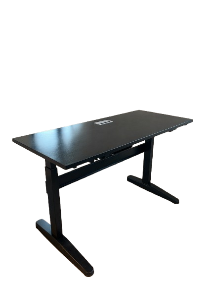 Bureau réglable 140x60 cm en Bois Wenge et Métal Noir