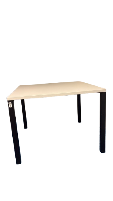 Table de réunion rectangulaire 100x100 cm en mélaminé et métal
