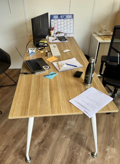 Bureau de direction en bois et métal 200x80 cm