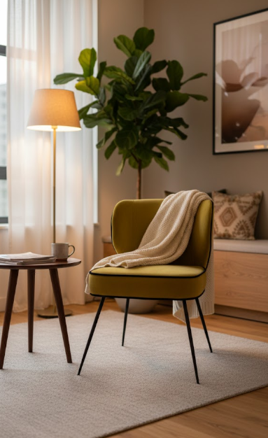 Fauteuil en Velours sans Accoudoirs