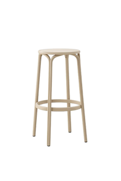 Tabouret droit en plastique blanc, 80x35 cm, assise empilable