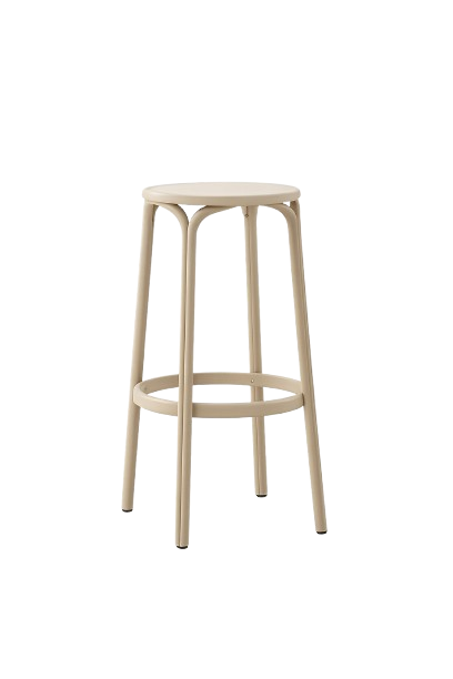 Tabouret droit en plastique blanc, 80x35 cm, assise empilable