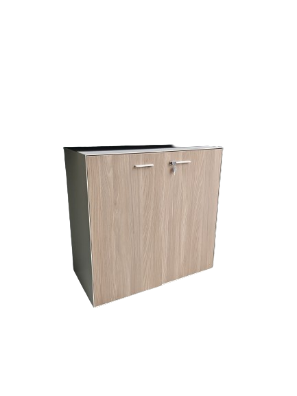 Armoire basse en métal et mélaminé avec fermeture à clé