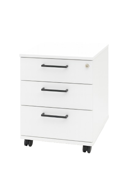 Caisson avec poignets en mélaminé blanc