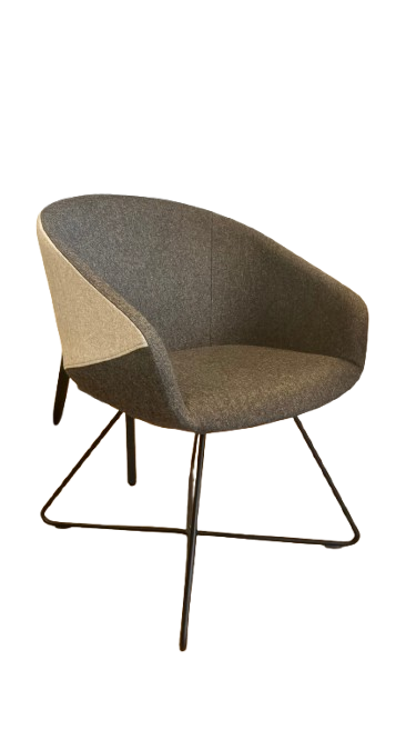 Chaise de réunion grise avec accoudoirs