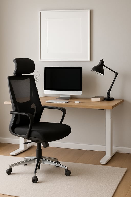 Fauteuil de bureau avec têtière et roulettes