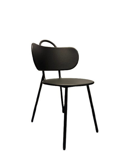 Chaise d'extérieur en métal noire