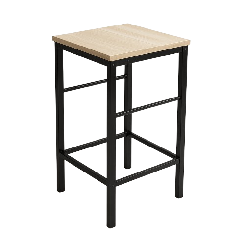 Chaise/tabouret haut en métal et bois